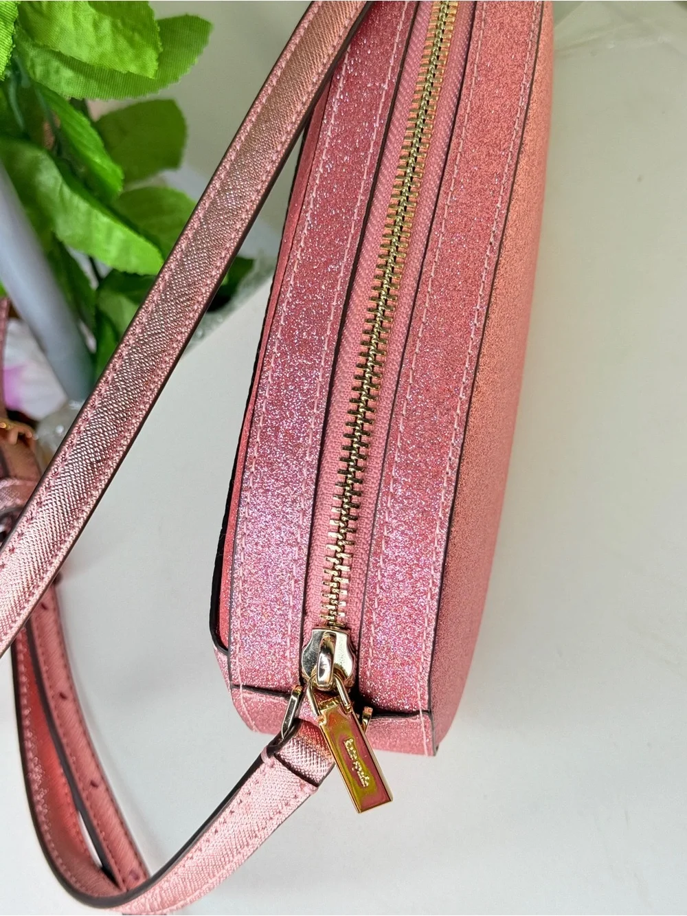 kate spade Pink Glitter Oval Crossbody Bag